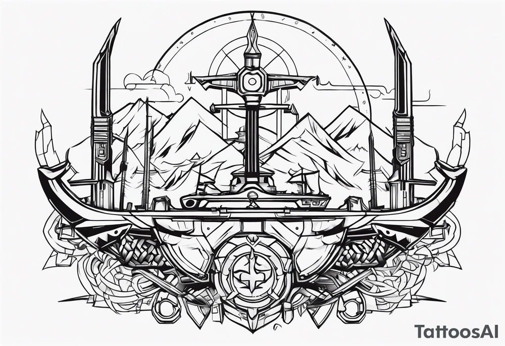 viking cyberpunk tattoo idea