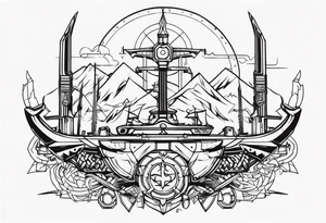 viking cyberpunk tattoo idea