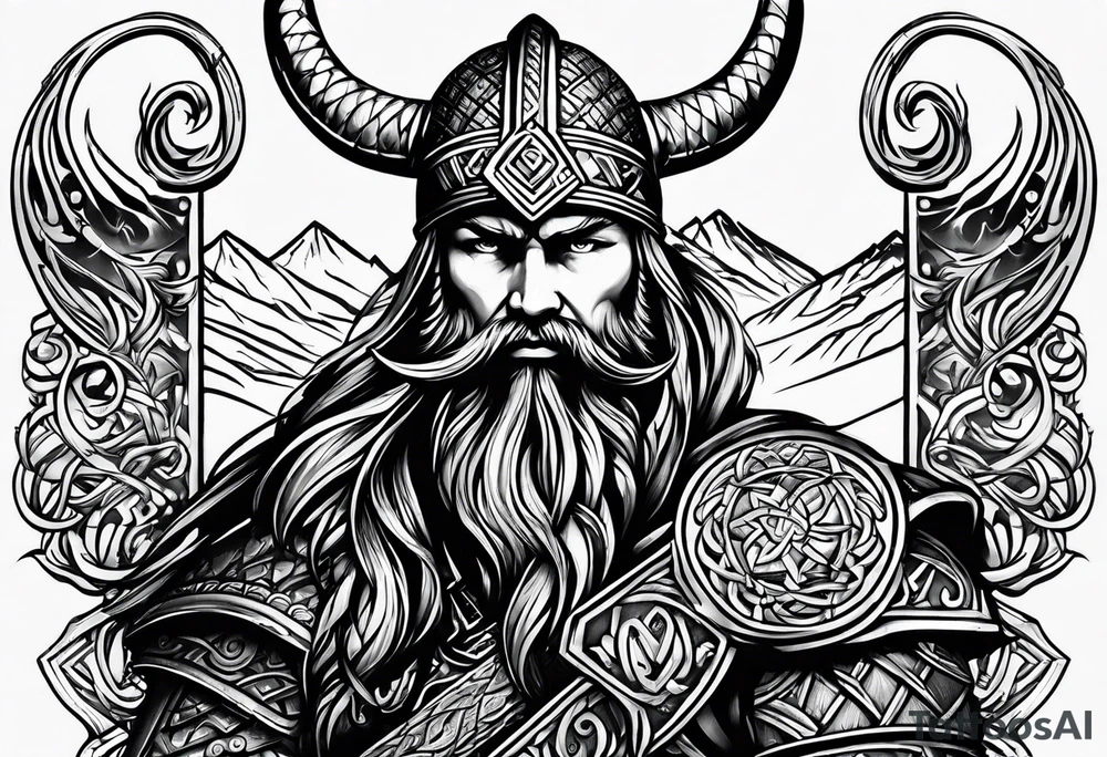 Full sleeve viking tattoo tattoo idea