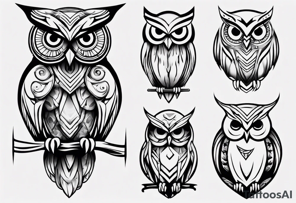 owl bird tattoo idea