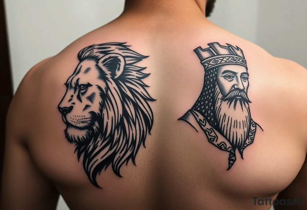 first off all can u get me a picture of imam ali and a lion on on one side and imam ali on the other side make sure u get the pictures from google tattoo idea