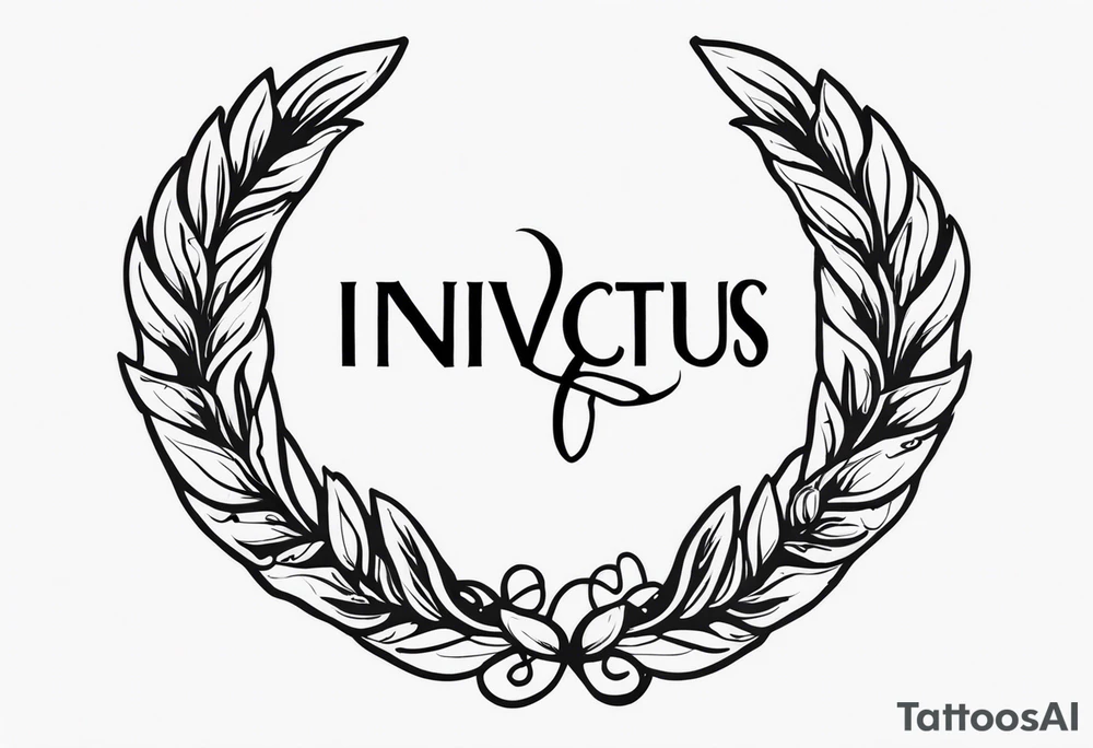 WING, SNAKE, LAUREL WREATH AND THE WORD INVICTUS tattoo idea