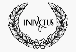 WING, SNAKE, LAUREL WREATH AND THE WORD INVICTUS tattoo idea