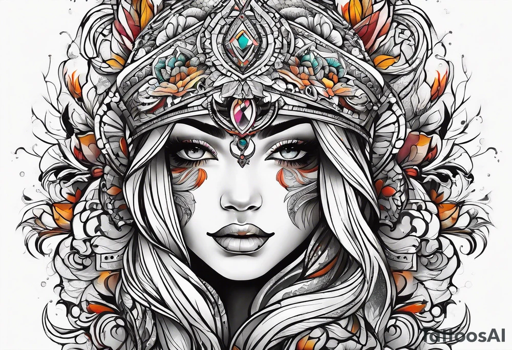 abstract on hand tattoo idea
