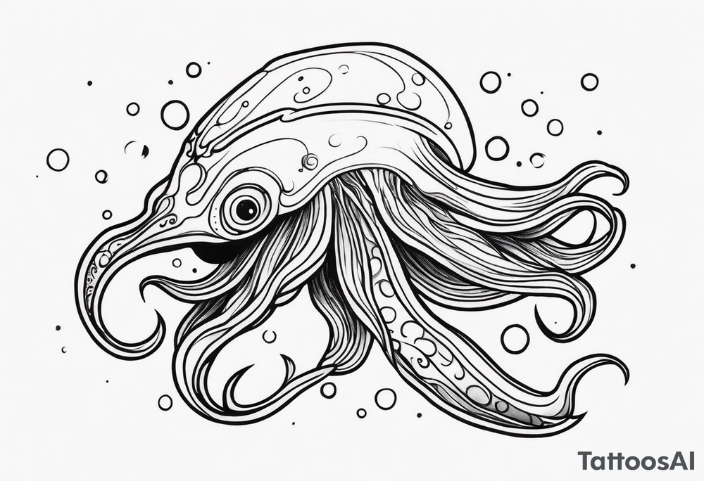deep sea squid tattoo idea