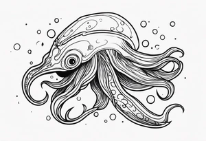 deep sea squid tattoo idea