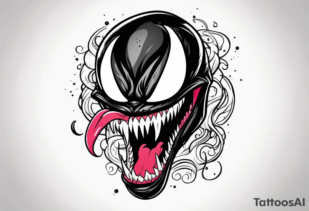 Comic character venom eating head tattoo idea