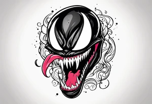 Comic character venom eating head tattoo idea