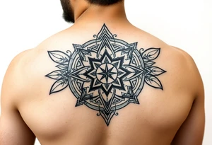 Polynesian geometric shield neurodiversity tattoo idea