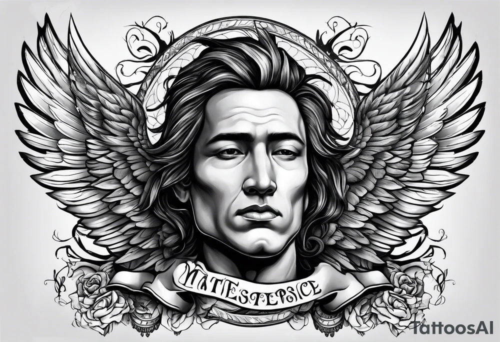 The word Glenn with wings at the side tattoo idea The word Glenn with wings at the side tattoo idea