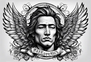 The word Glenn with wings at the side tattoo idea