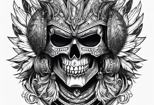 Warrior with skull mask tattoo idea