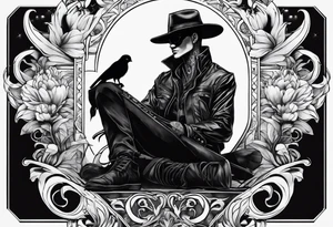shadowman sitting tattoo idea