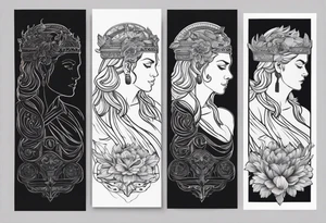 make a roman mythology themed tattoo with a dark theme tattoo idea