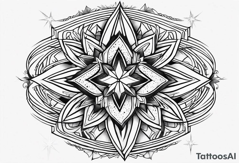 outline drawing of a star tattoo idea