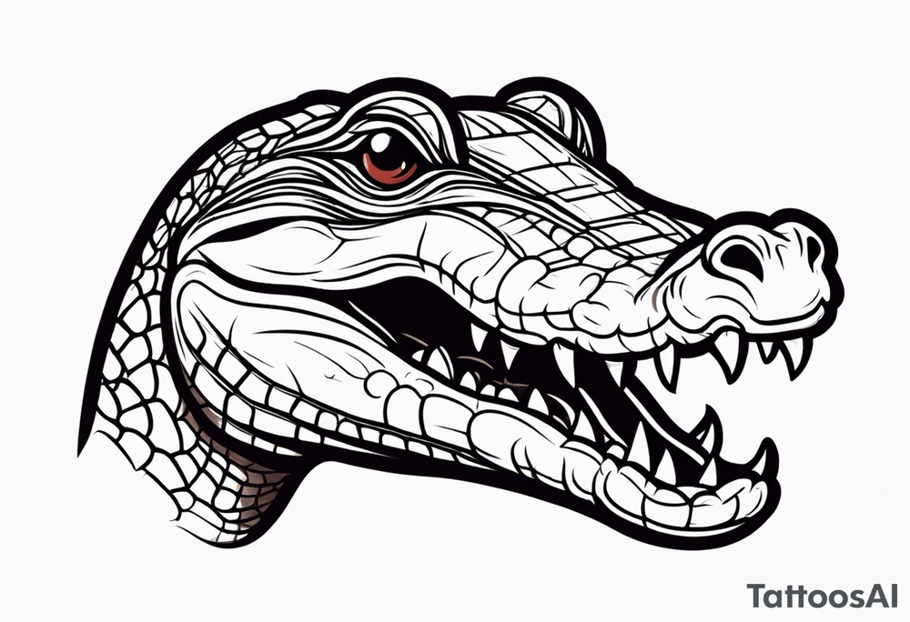 cute face baby small crocodile tattoo idea