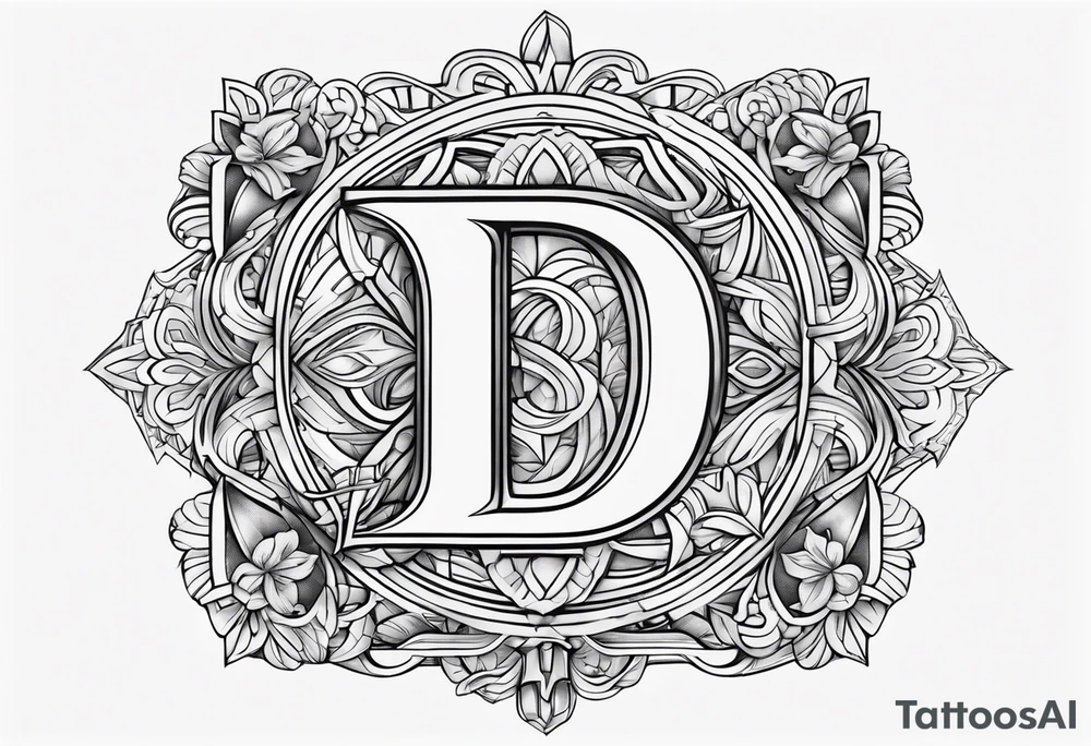 Fancy letter D and G tattoo idea