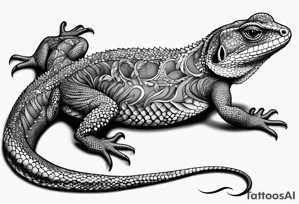 curly tail lizard tattoo idea