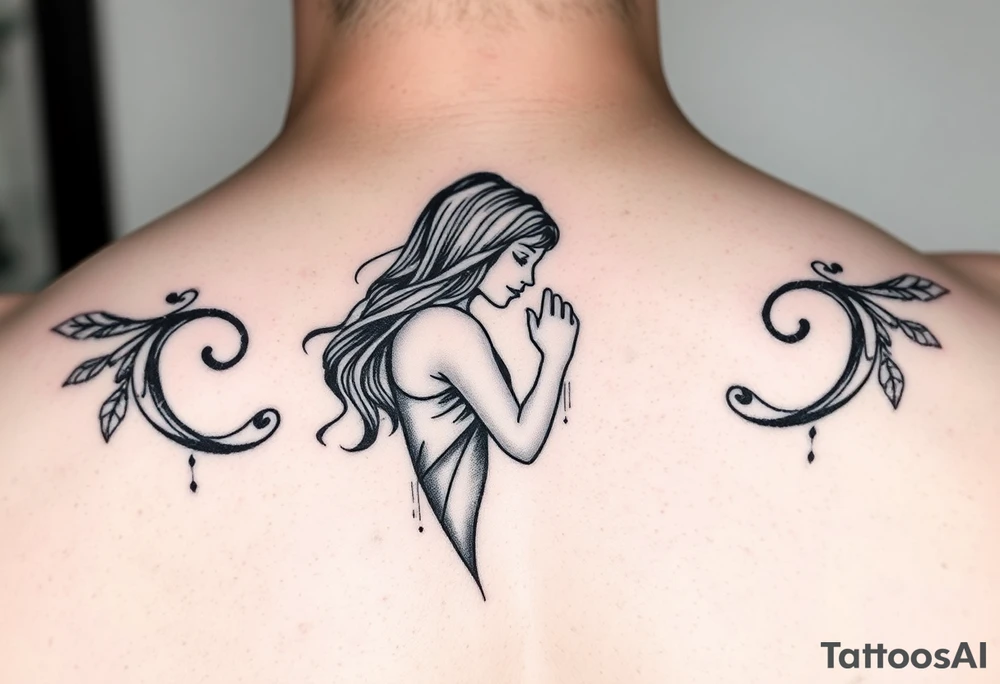 sketch style of lovers embracing, showing intimacy and a love deeper than words tattoo idea