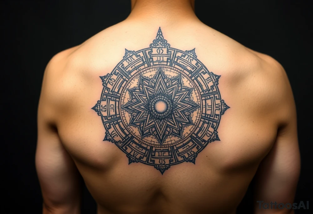 Mayan Astronomy surrounded by the galaxy tattoo idea