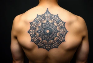 Mayan Astronomy surrounded by the galaxy tattoo idea