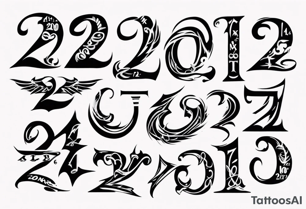Mix the numbers 20 and 21 romar letter tattoo idea
