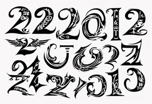 Mix the numbers 20 and 21 romar letter tattoo idea