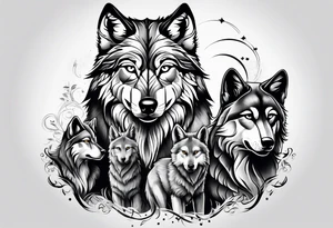 Wolfs and 4 cubs tattoo idea