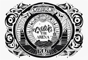 Script saying “it’s not the critic that counts but the man that’s in the arena” tattoo idea