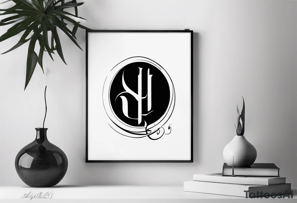 Thin vertical caligraphy of میلاد کیمیا tattoo idea