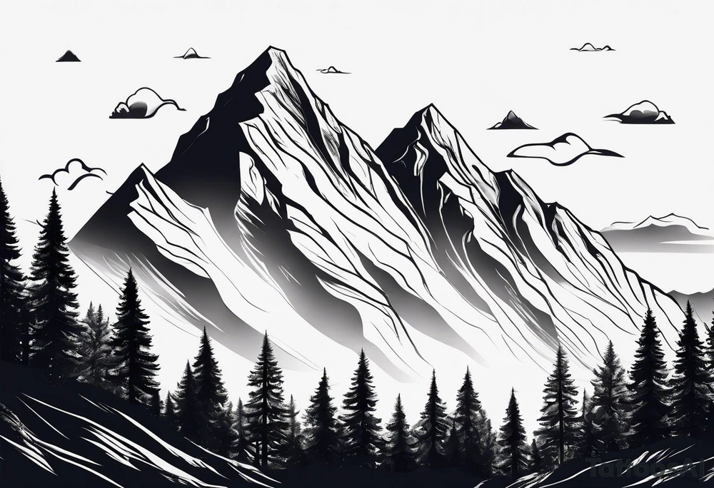 Mountain range silhouette tattoo idea