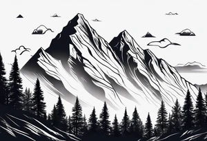Mountain range silhouette tattoo idea