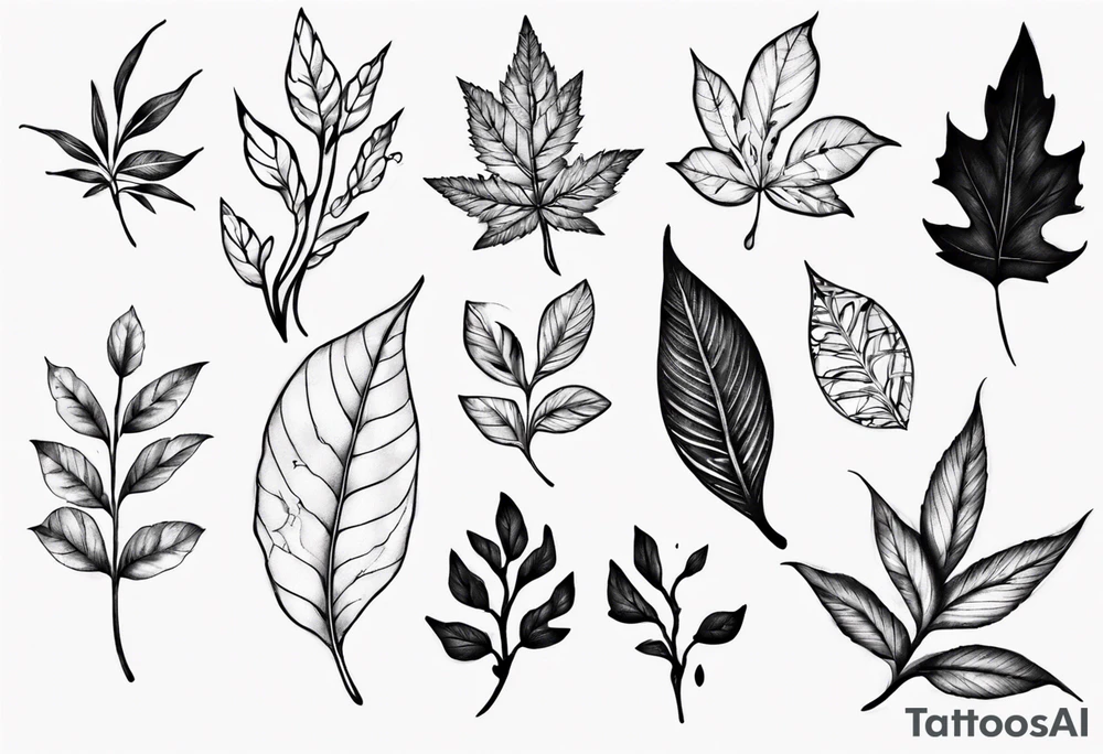 leaf tattoo for my shoulder/trap tattoo idea