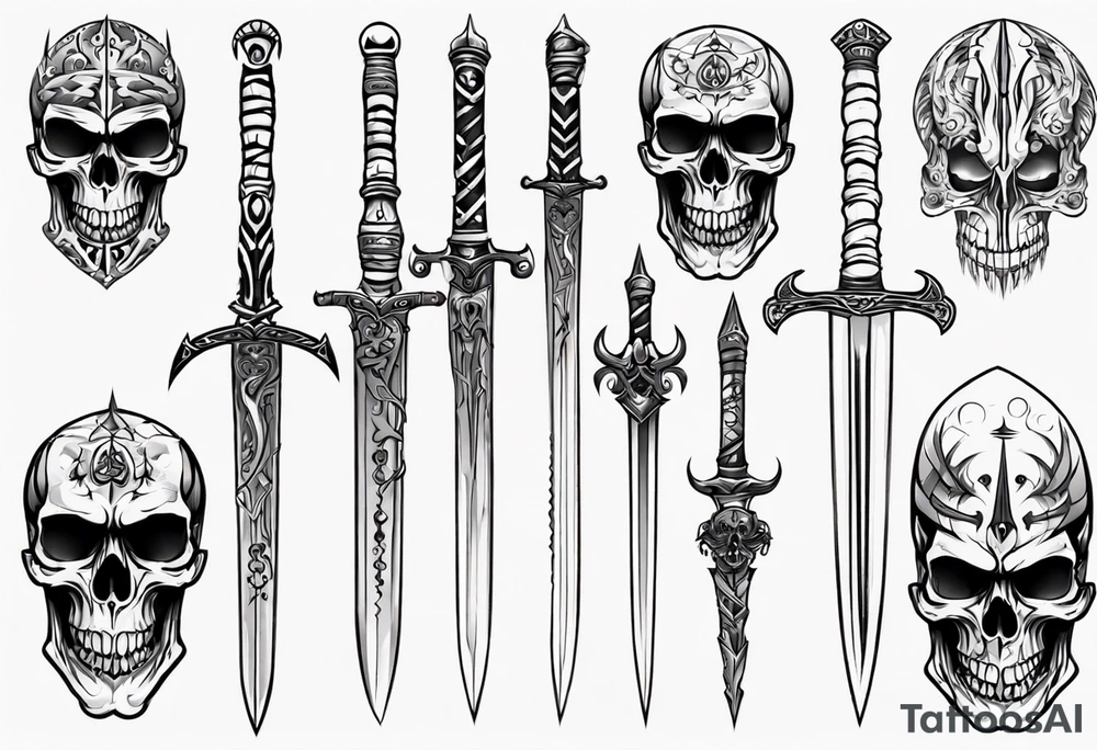 skull sword tattoo idea