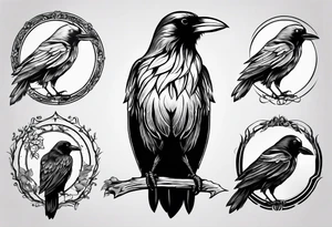 simple crow tattoo line artwork looking for the top down tattoo idea