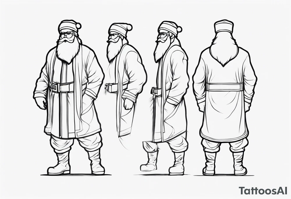 santa full body tattoo idea