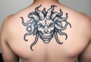 powerful medusa for women. Simple but intricate. The number 13 somewhere in the tattoo. The mouth covered or taped. Throw a little virgo in there tattoo idea