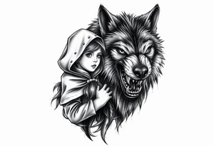Little red riding hood and big bad wolf tattoo idea