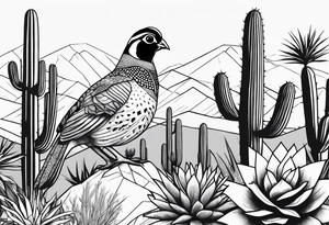 Arizona, quail, cacti tattoo idea