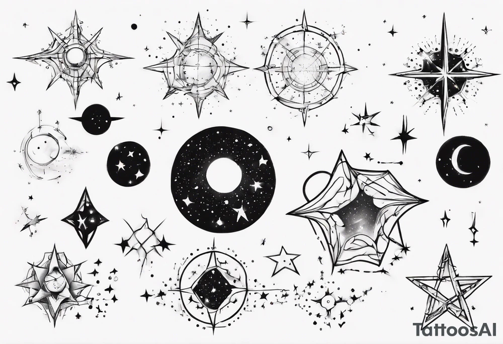 Constellation in the night sky tattoo idea