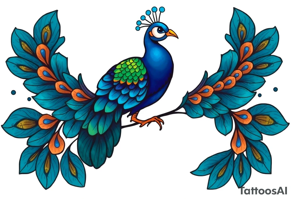 Peacock tattoo idea