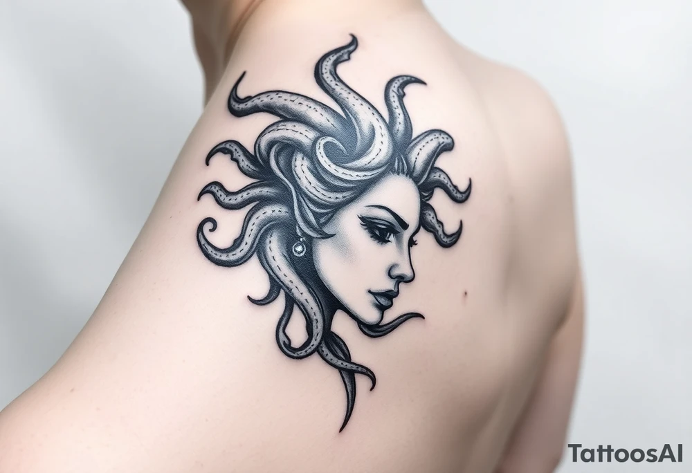 Side of Medusas face tattoo idea