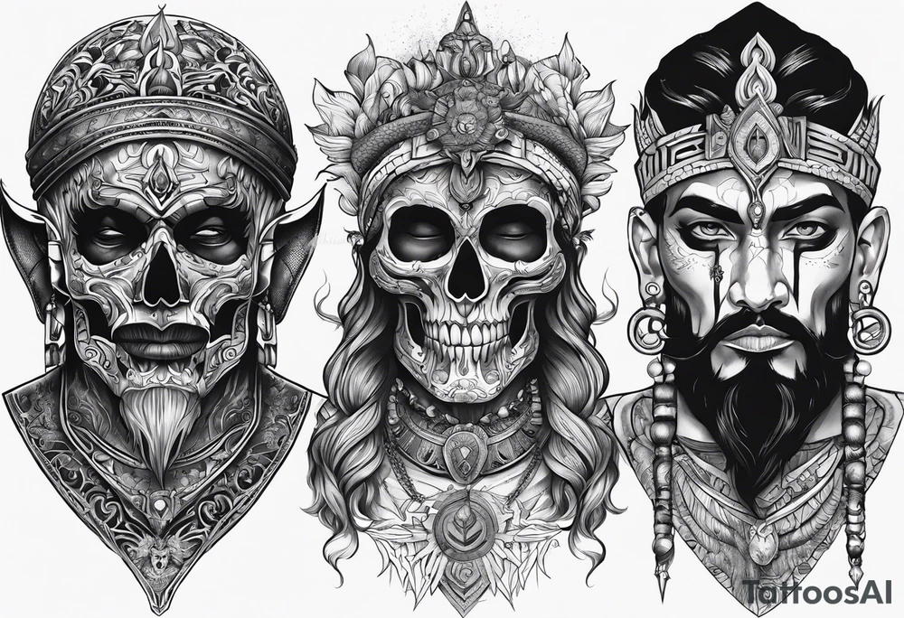 aztez god of death tattoo idea