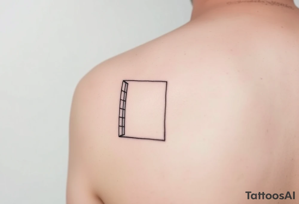 I want a minimal architectural fragment.
One consistent line weight, no shading, no symbolism.
A partial frame with internal parallel lines, open edges, and visible negative space.
It must feel unfinished by design.

on forearm, medium size

Base geometry

A partial rectangular frame, not closed.

Think:

Two long parallel vertical lines

One short horizontal line connecting them near the top

Bottom left open

This matters:

Frames imply structure

Open edges prevent completion

It reads as architectural, not symbolic

Internal system

Inside the frame:

4–7 vertical parallel lines

Uneven spacing (measured irregularity)

One line slightly interrupted or offset

No curves yet. Keep it disciplined. tattoo idea