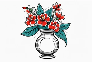 Traditional vase tattoo idea