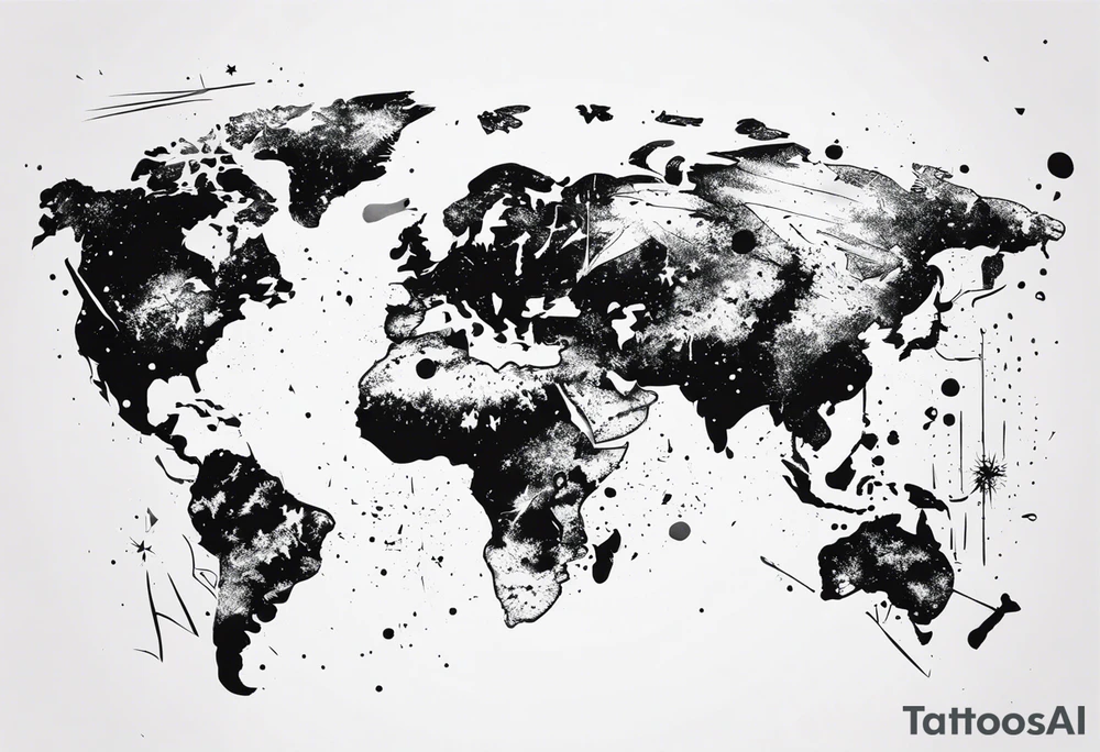 world exploding tattoo idea