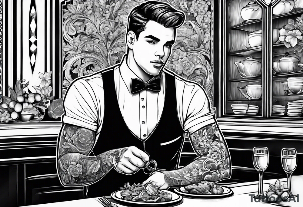 Part time student restaurant Waiter tattoo idea