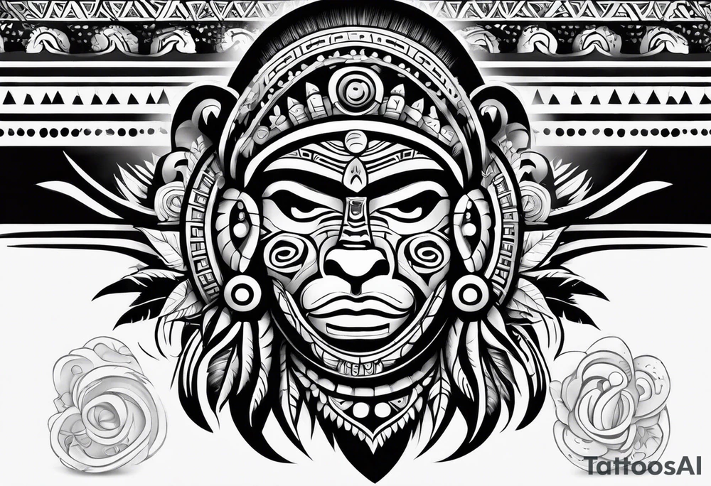 A puerto rican taino tribal sleeve tattoo idea