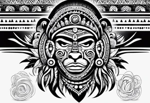 A puerto rican taino tribal sleeve tattoo idea