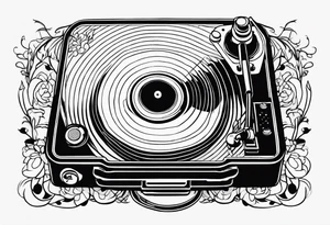 Recordplayer finline art minimalistic tattoo idea